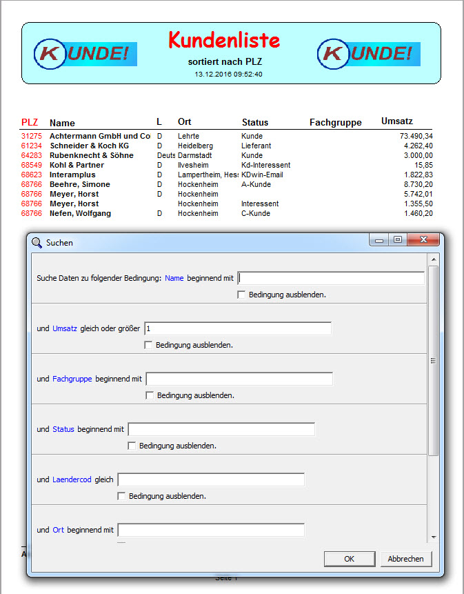 Der Reportgenerator ein einfaches Beispiel mit Abfragewerten